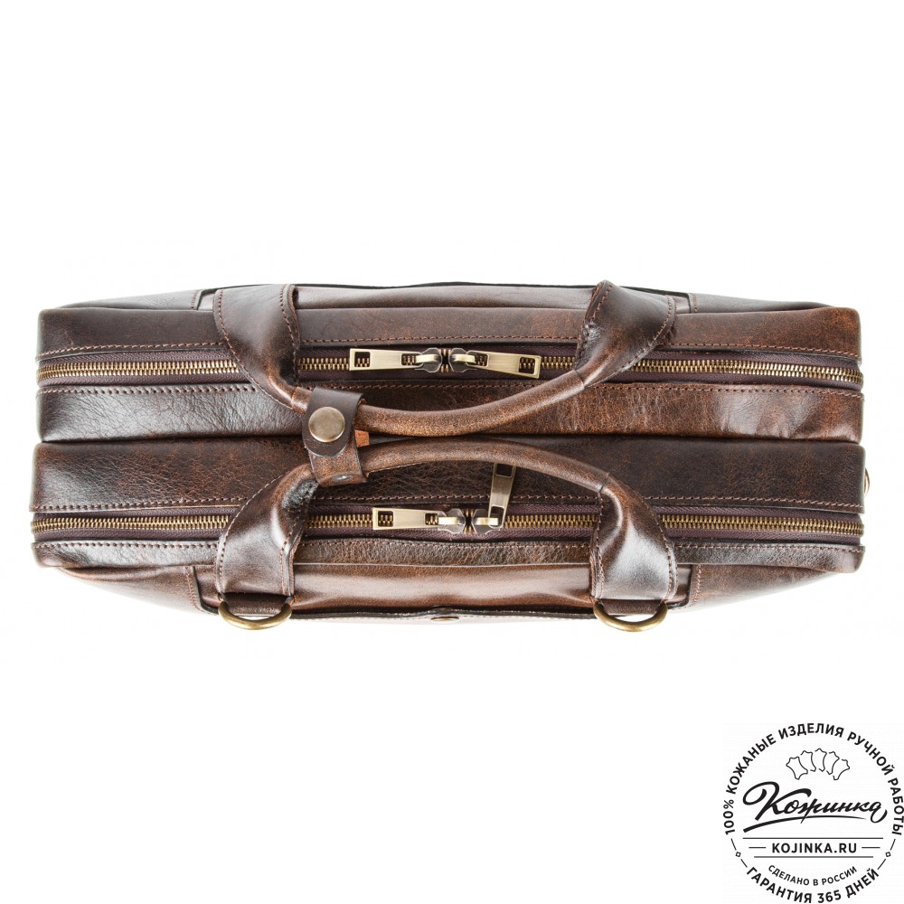 Кожаная мужская сумка-рюкзак "Генри" (коричневый эксклюзив)